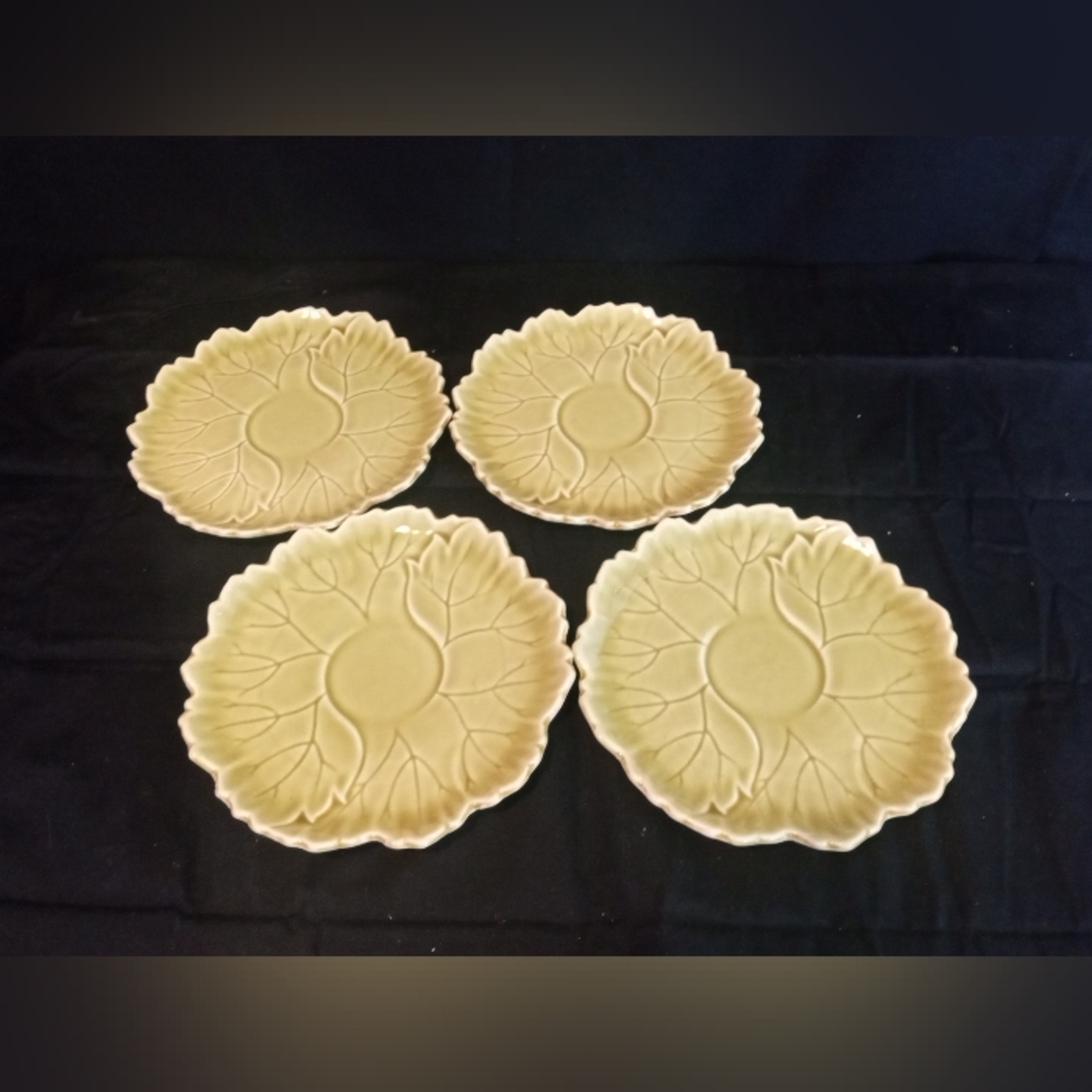 Vtg Woodfield Steubenville Golden Fawn Saucer Dessert 6.5" Plates Lot Of 4